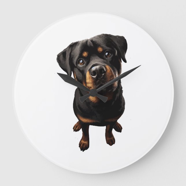 Relógio Grande cão rottweiler (Frente)