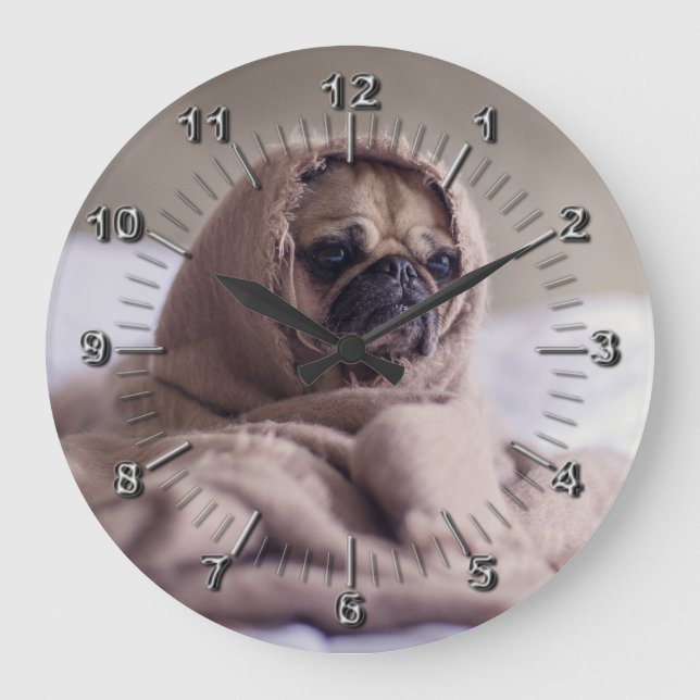 Relógio Grande Cãozinho engraçado (Frente)