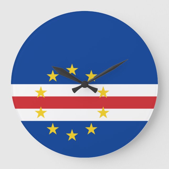 Relógio Grande Cape Verde flag Acrylic Wall Clock (Frente)