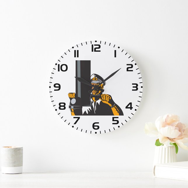 Relógio Grande Capitão Submarino Náutico Usando Periscópio (Criador carregado)