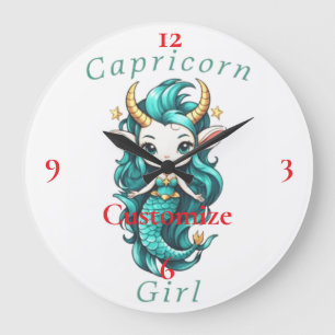 Relógio Grande Capricórnio Rapariga Sereia Thunder_Cove
