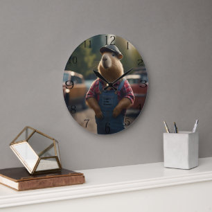 Relógio Grande "Capybara Mechanic: Grease, Gears e Good Vibes"