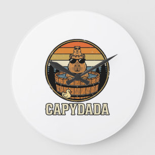 Relógio Grande Capydada Capivara Pai Retro Banheira de Hidromassa
