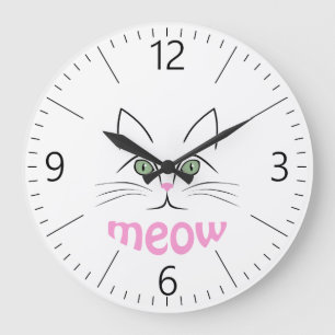 Relógio Grande Cara de gato