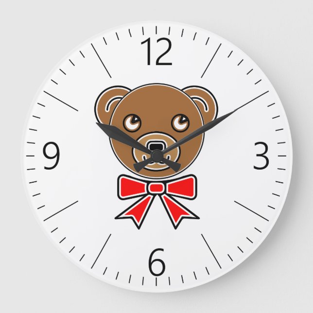 Relógio Grande Cara de urso engraçado (Frente)