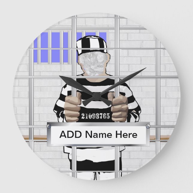 Relógio Grande Cara engraçada personalizada modelo (Frente)