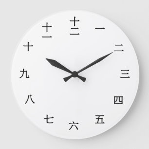 Relógio Grande Caráter numeral chinês (pia batismal preta)