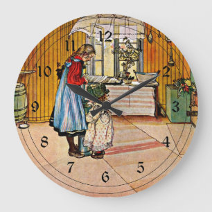 Relógio Grande Carl Larsson art: A Cozinha