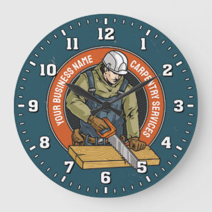 Relógio Grande Carpentry Services Carpenter Clock