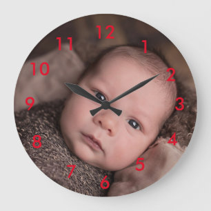 Relógio Grande Carregue sua própria foto Acrylic Wall Clock