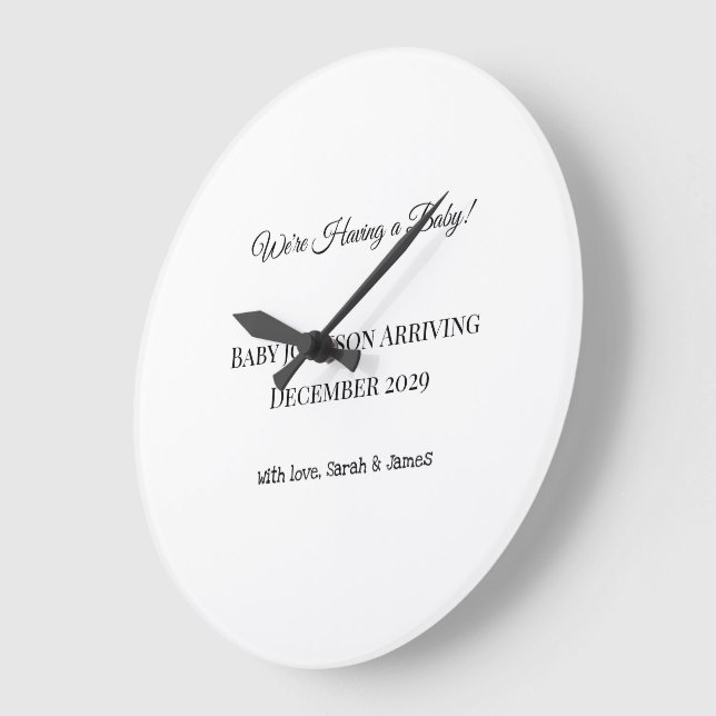 Relógio Grande Cartão de Revenda de Bebê Personalizado (Ângulo)