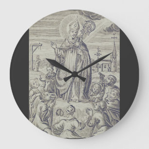 Relógio Grande Cartão Santo do Bispo Amandus de Maastricht