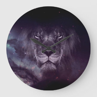 Relógio Grande Cartaz de Arte de Leão Galáxico