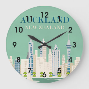 Relógio Grande Cartaz de viagem de Auckland, Nova Zelândia