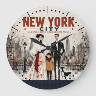 Relógio Grande Cartaz de Viagem de Moda Familiar Urbana da Cidade