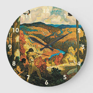 Relógio Grande Cartaz de viagem Vintage NC Wyeth, No Velho Kentuc