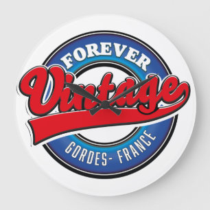 Relógio Grande cartaz do logotipo Gordes França vintage para semp