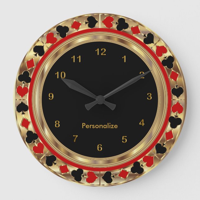 Relógio Grande Cartões de Reprodução de Poker (Frente)