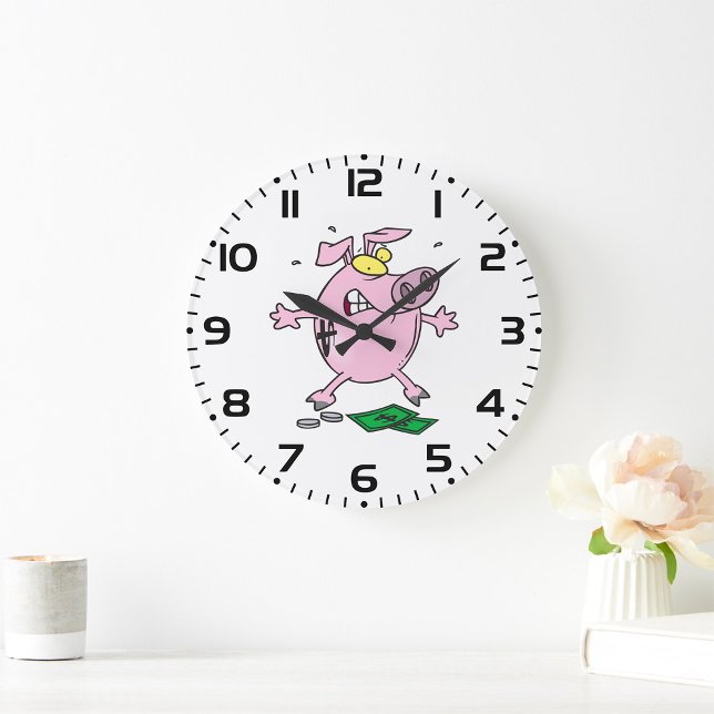 Relógio Grande Cartoon Engraçado Banco Perdendo Dinheiro (Criador carregado)