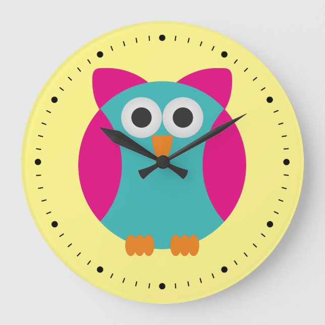 Relógio Grande Cartoon Owl (Frente)