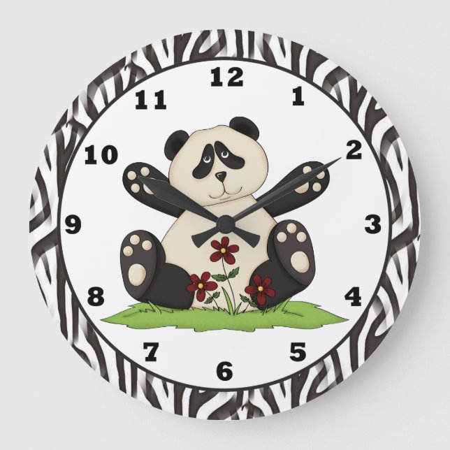 Relógio Grande Cartoon Panda Bear clock (Frente)