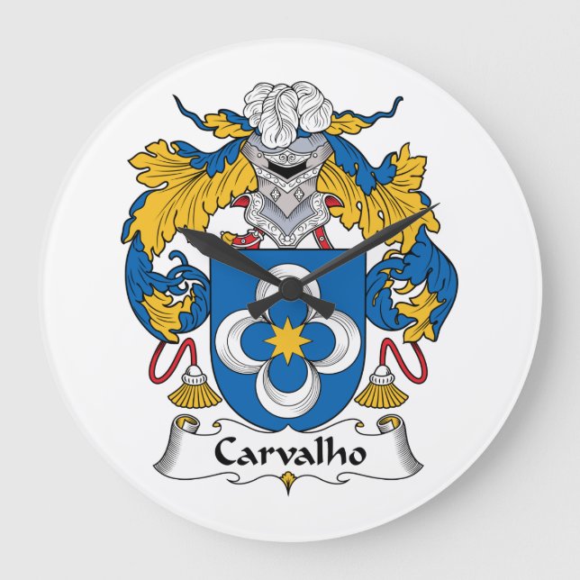 Relógio Grande Carvalho Family Crest (Frente)