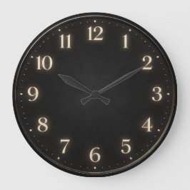 Relógio Grande Carvão Escuro Minimalista Numeral Suave