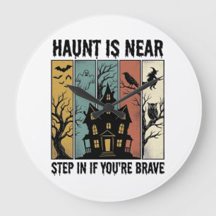 Relógio Grande Casa Assombrada Halloween Gravura Vintage Assustad