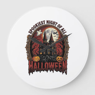 Relógio Grande Casa Assombrada Halloween Gravura Vintage Assustad