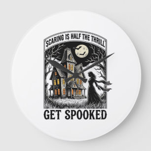 Relógio Grande Casa Assombrada Halloween Gravura Vintage Terror S