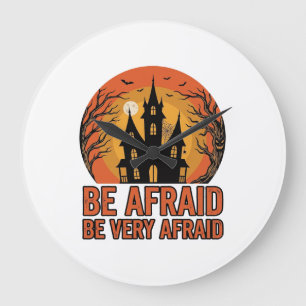 Relógio Grande Casa Assombrada Tenha Medo Design de Halloween Vin