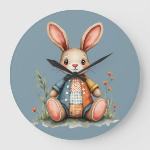 Relógio Grande Casa de Coelho de Patchwork Caprichoso Bosque Core