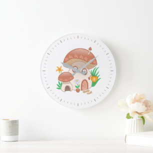 Relógio Grande Casa de Cogumelo de Fada Caprichosa