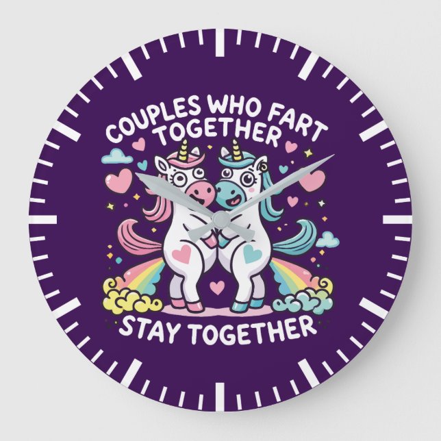 Relógio Grande Casais que se juntam - Unicórnio (Frente)