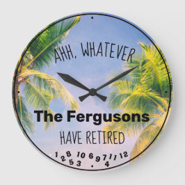 Relógio Grande Casal Aposentado Nome da Família Palma Árvores Apo