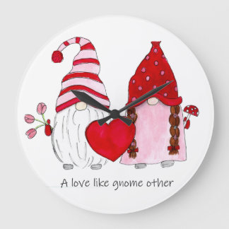 Relógio Grande Casal de Gnome Um amor como gnomo outro