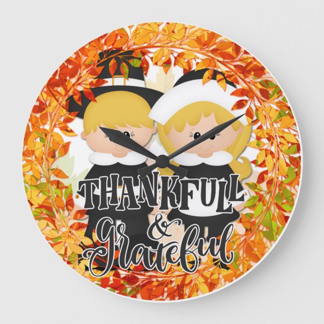 Relógio Grande Casal de Peregrino - Obrigado e Grata (Frente)