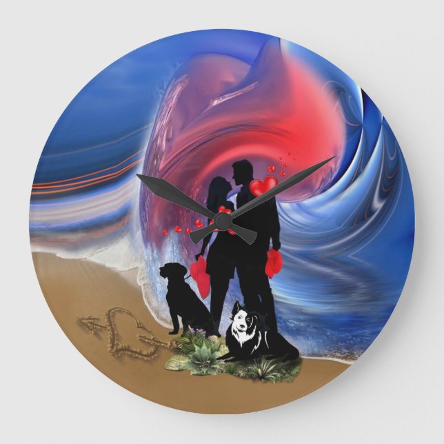 Relógio Grande Casal Namorados de lua de mel (Frente)