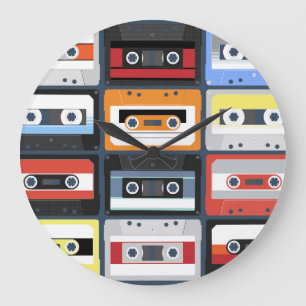Relógio Grande Cassetes compactos: design de vintage.