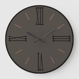 Relógio Grande Castanho Escuro Moderno com Trim Preto