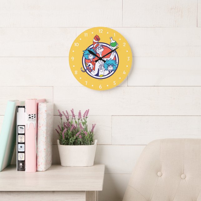 Relógio Grande Cat no Hat & Lab Tech One Lab Tech 2 (Sala de leitura)