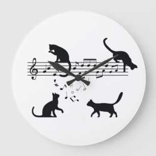 Relógio Grande Cats Reproduzindo Notas de Música