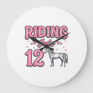 Relógio Grande Cavalgando no Design de Vetor de Aniversário de 12