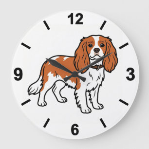 Relógio Grande Cavalier King Charles Spaniel Dog Wall Clock