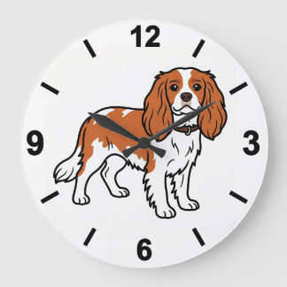 Relógio Grande Cavalier King Charles Spaniel Dog Wall Clock