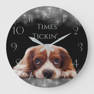 Relógio Grande Cavalier King Charles Spaniel Personalize