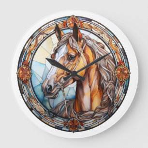 Relógio Grande cavalo de vidro