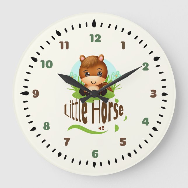 Relógio Grande Cavalo pequeno bonito (Frente)