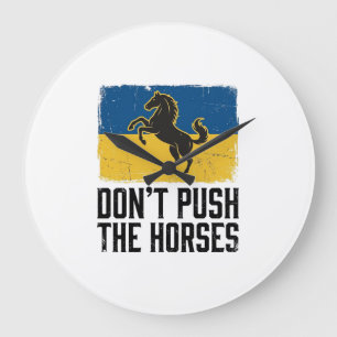 Relógio Grande Cavalo Vintage Não Empurre Os Cavalos