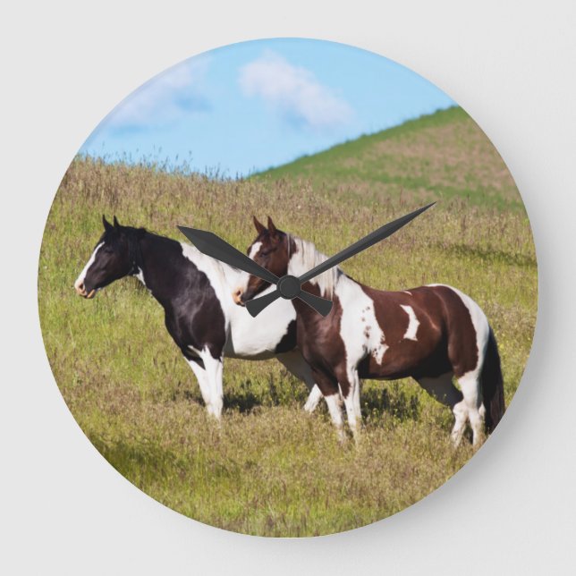 Relógio Grande Cavalos na encosta (Frente)